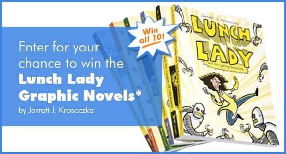 Enter for your chance to win the Lunch Lady Graphic Novels