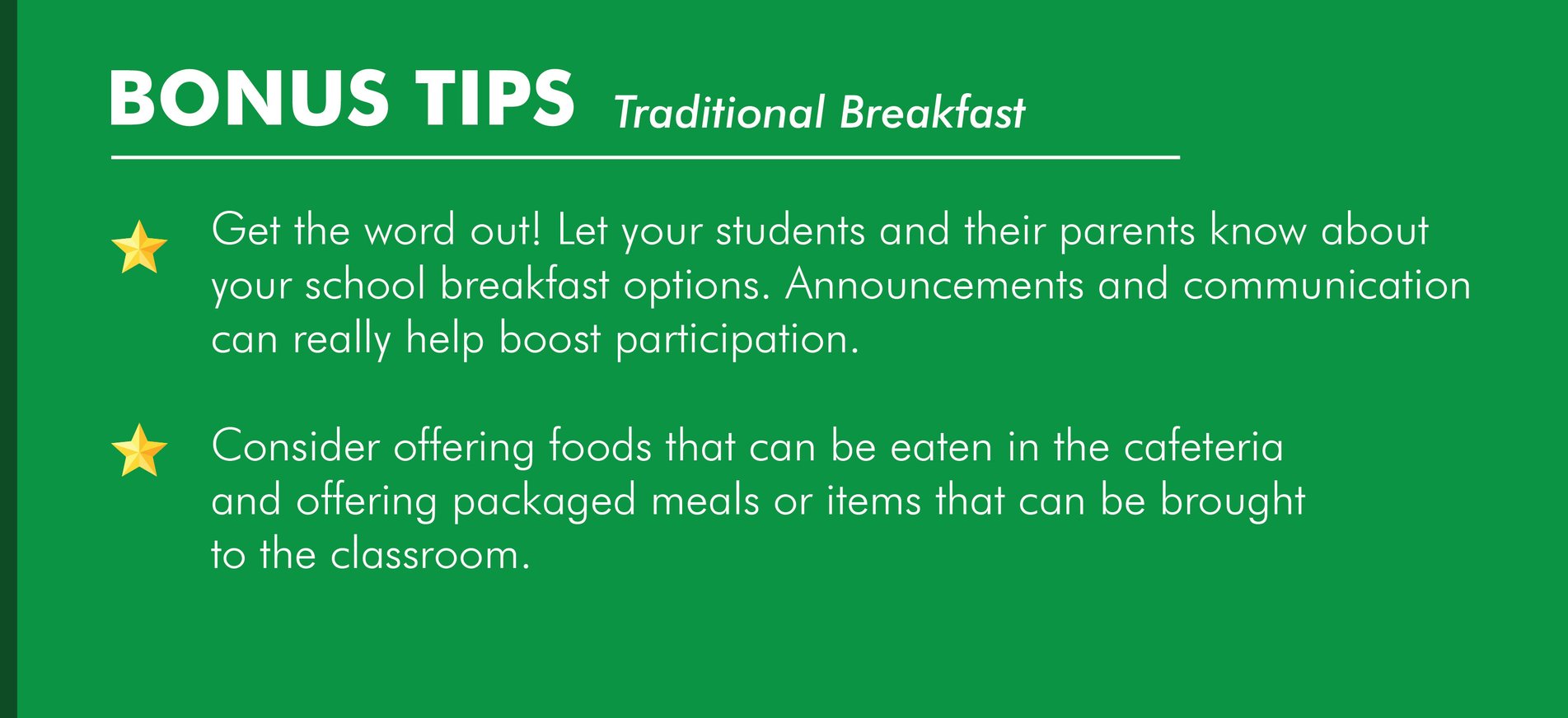 Traditional School Breakfast Service Model