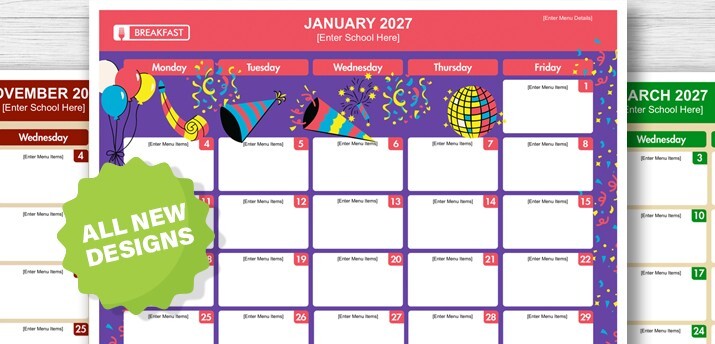 school menu template preview